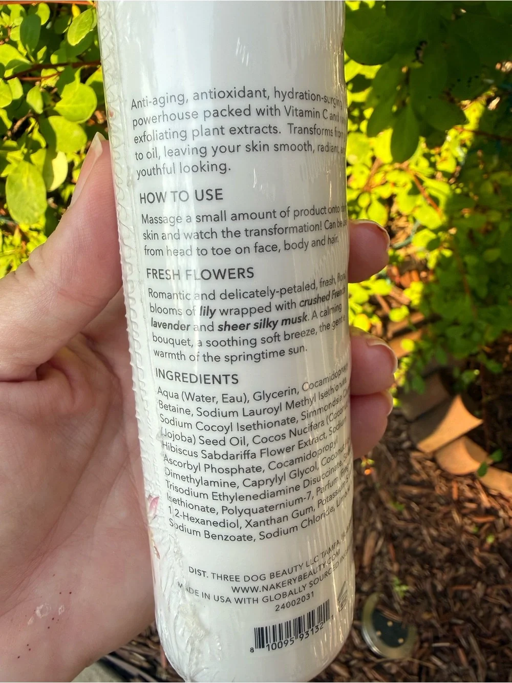 NEW Nakery Beauty Hydra-C Oil-to-Foam Face & Body Cleanser – (Fresh Flowers)